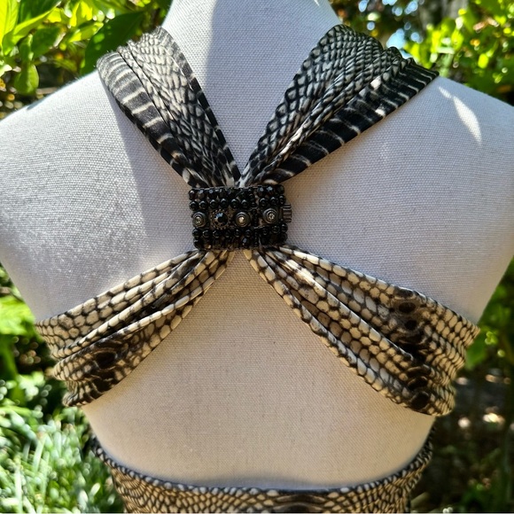 Sky Python Print Short Flowing Dress - Picture 6 of 6